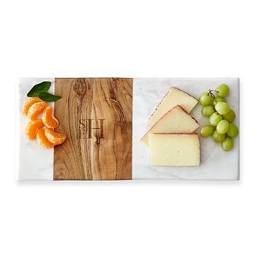 Wood and Marble Rectangle Cheese Board | Mark and Graham | Mark and Graham