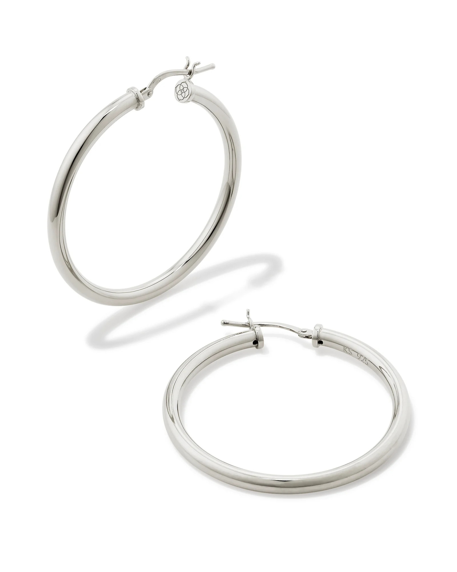 Tube Large 40mm Hoop Earrings in Sterling Silver | Kendra Scott
