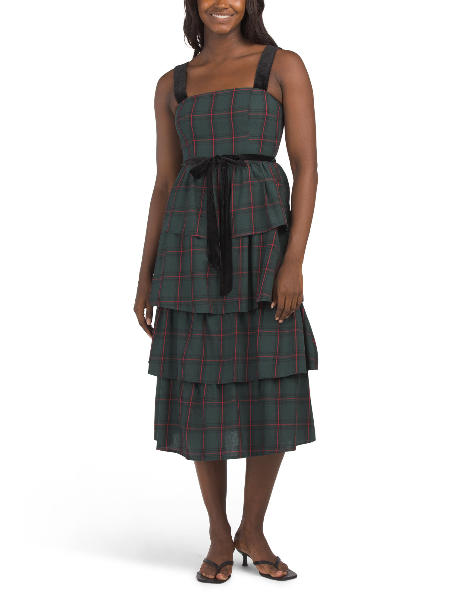 Brook Plaid Mari Tiered Maxi Dress | Casual Dresses  | Marshalls | Marshalls