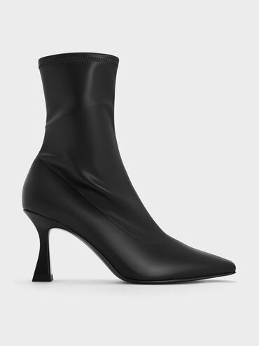 Black Elongated Square-Toe Ankle Boots | CHARLES & KEITH UK | Charles & Keith UK
