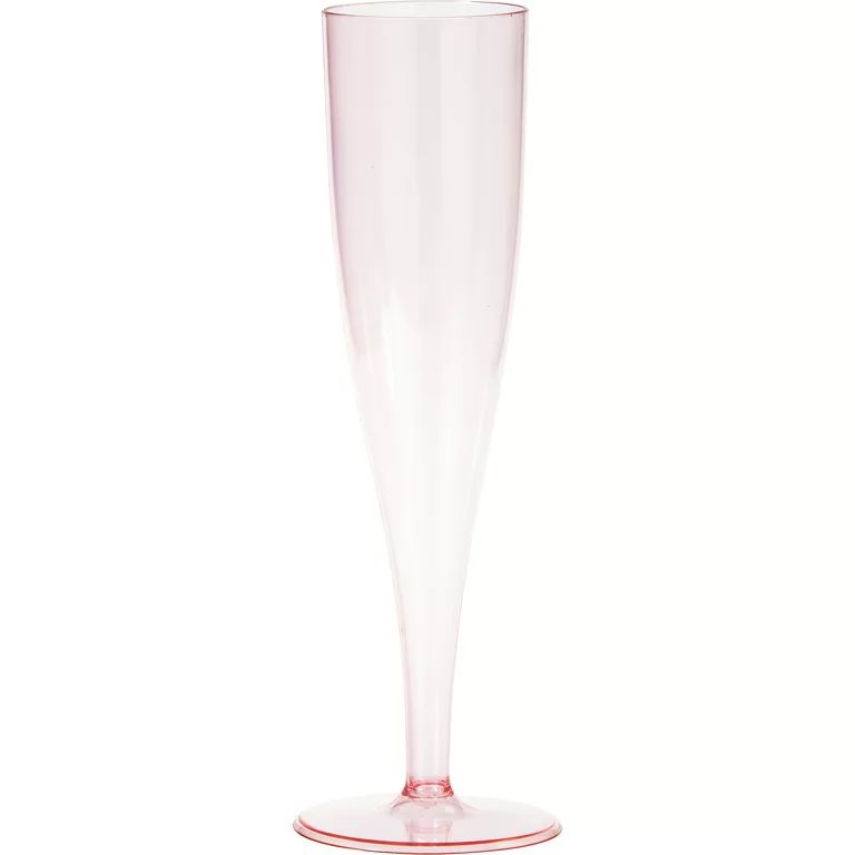Way to Celebrate Pink Plastic Champagne Glasses 4 Ct, 5 Ounces | Walmart (US)