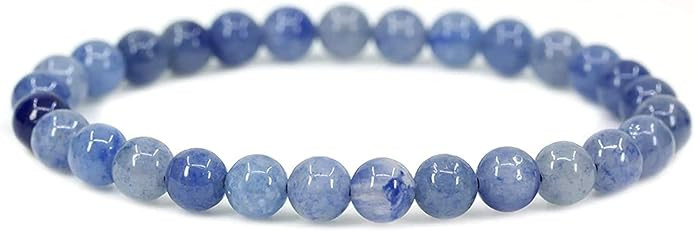 Angelstones Gem Semi Precious Gemstone 6mm Round Beads Stretch Bracelet 7" Unisex | Amazon (US)