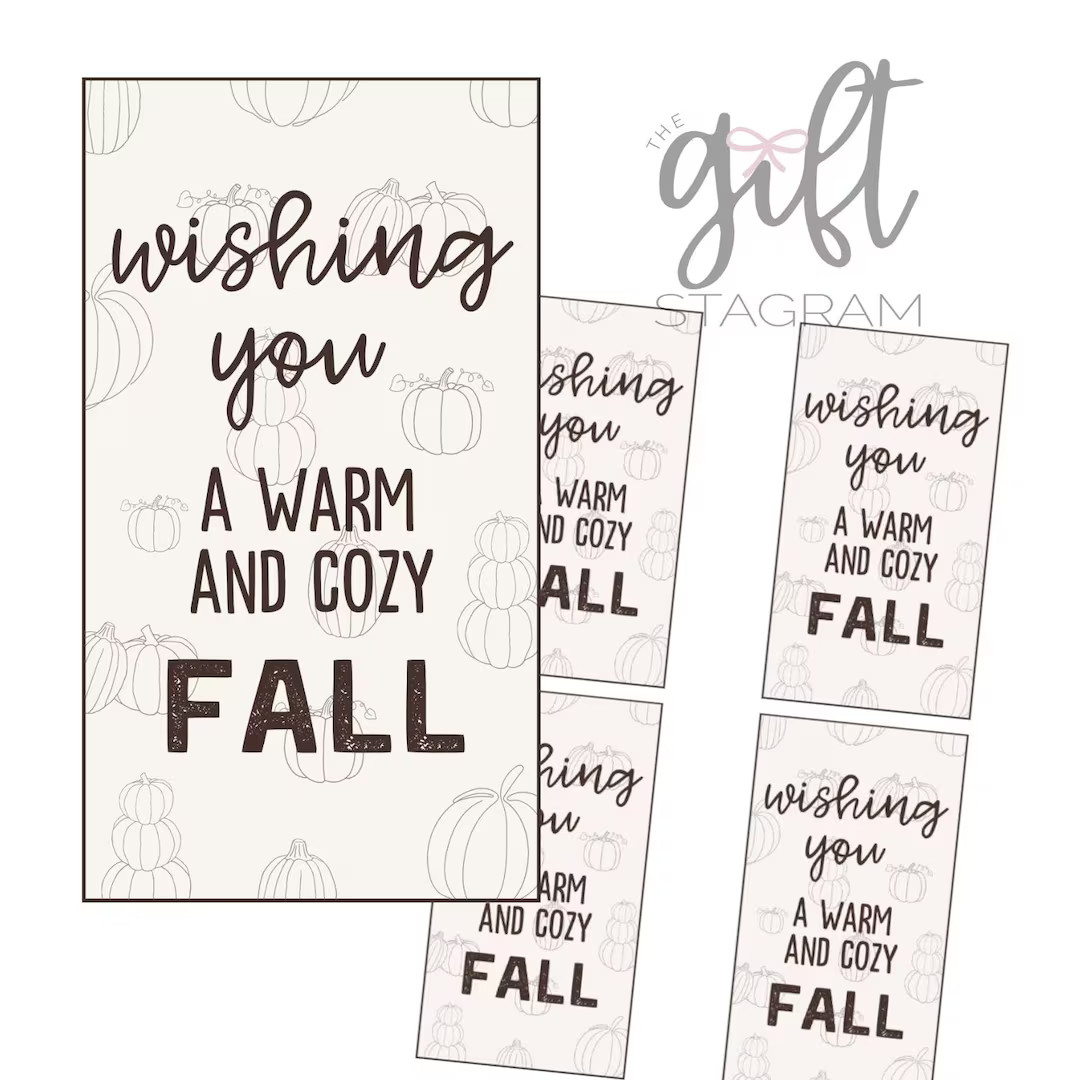 Wishing You A Warm and Cozy Fall Gift Tag | DIGITAL DOWNLOAD | Fall Gift Tag | Fall Gift Ideas | ... | Etsy (US)