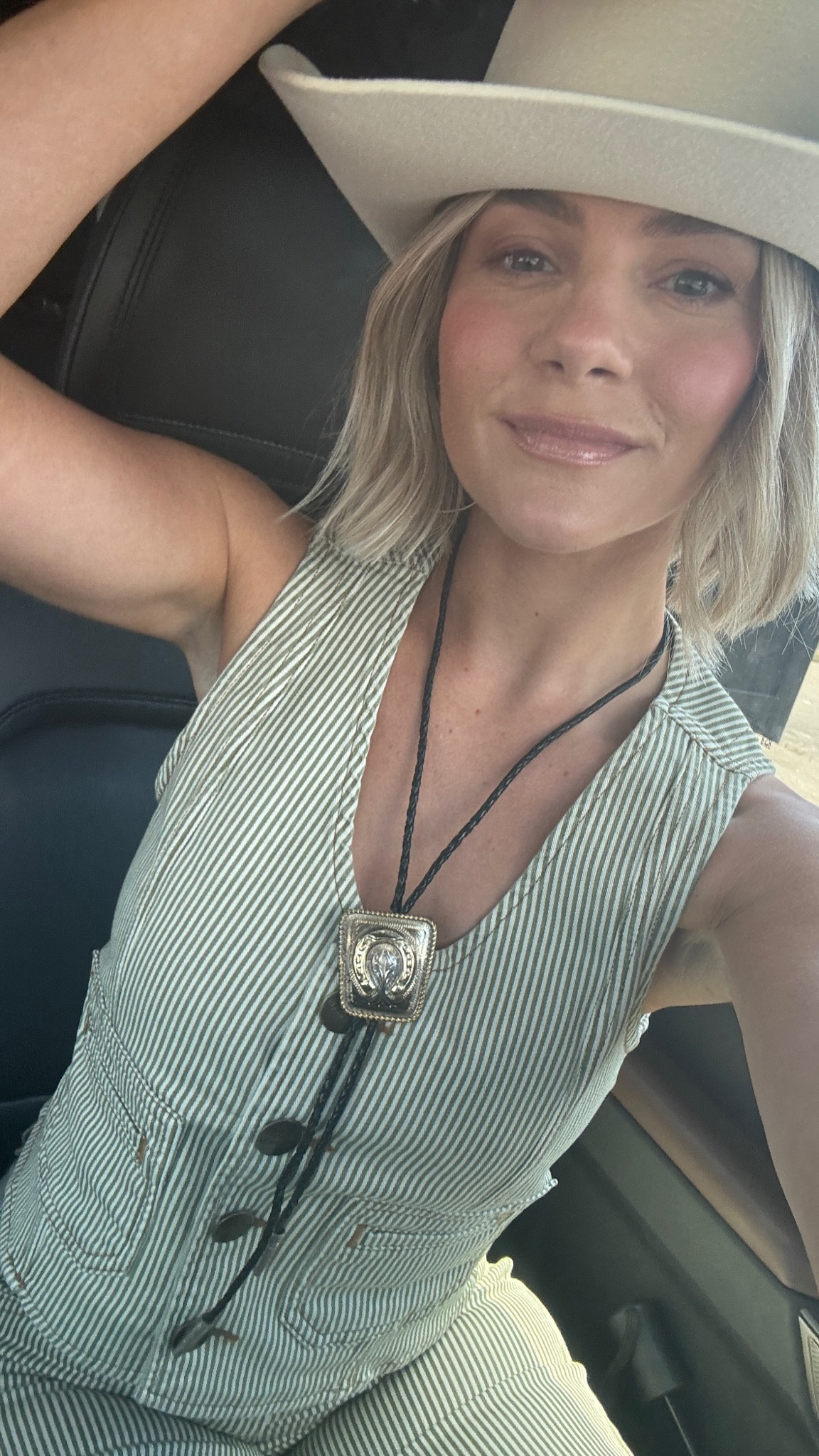 Matching set, stripe set, vest, country concert outfit, bolo tie 

#LTKStyleTip