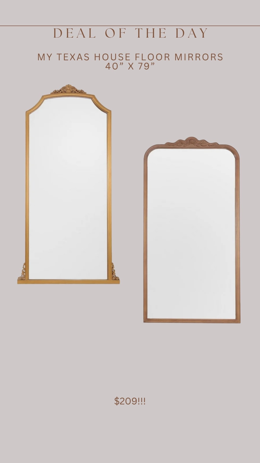 Brand new my Texas house ornate floor mirrors!!!! These sizes are incredible 🤩😍

#LTKSaleAlert #LTKHome #LTKStyleTip