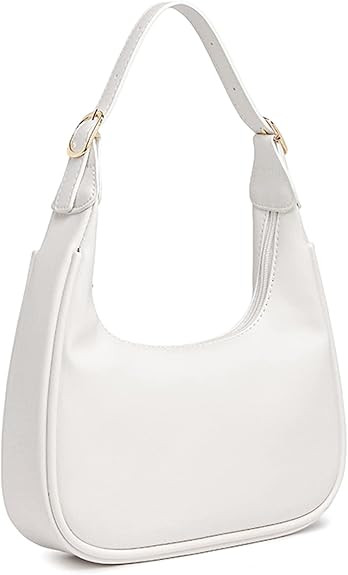 Barabum Retro Classic Clutch Shoulder Tote HandBag with Zipper Closure for Women Purse(7-White) | Amazon (US)