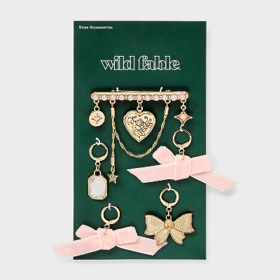 Hearts Bows Shoe Charm Set - Wild Fable™ Gold | Target