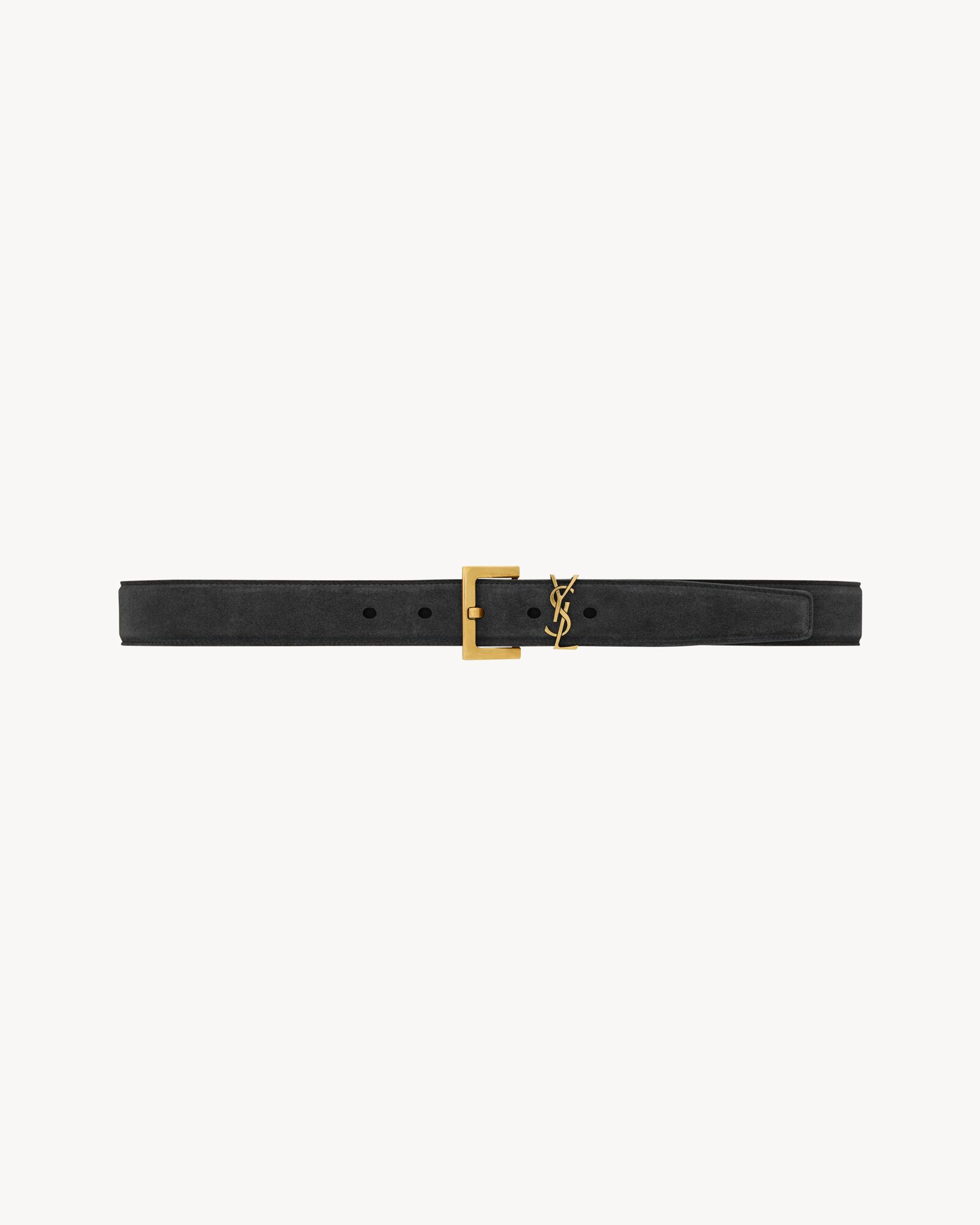 MONOGRAMME BELT WITH SQUARE BUCKLE IN SUEDE | Saint Laurent __locale_country__ | YSL.com | Saint Laurent Inc. (Global)