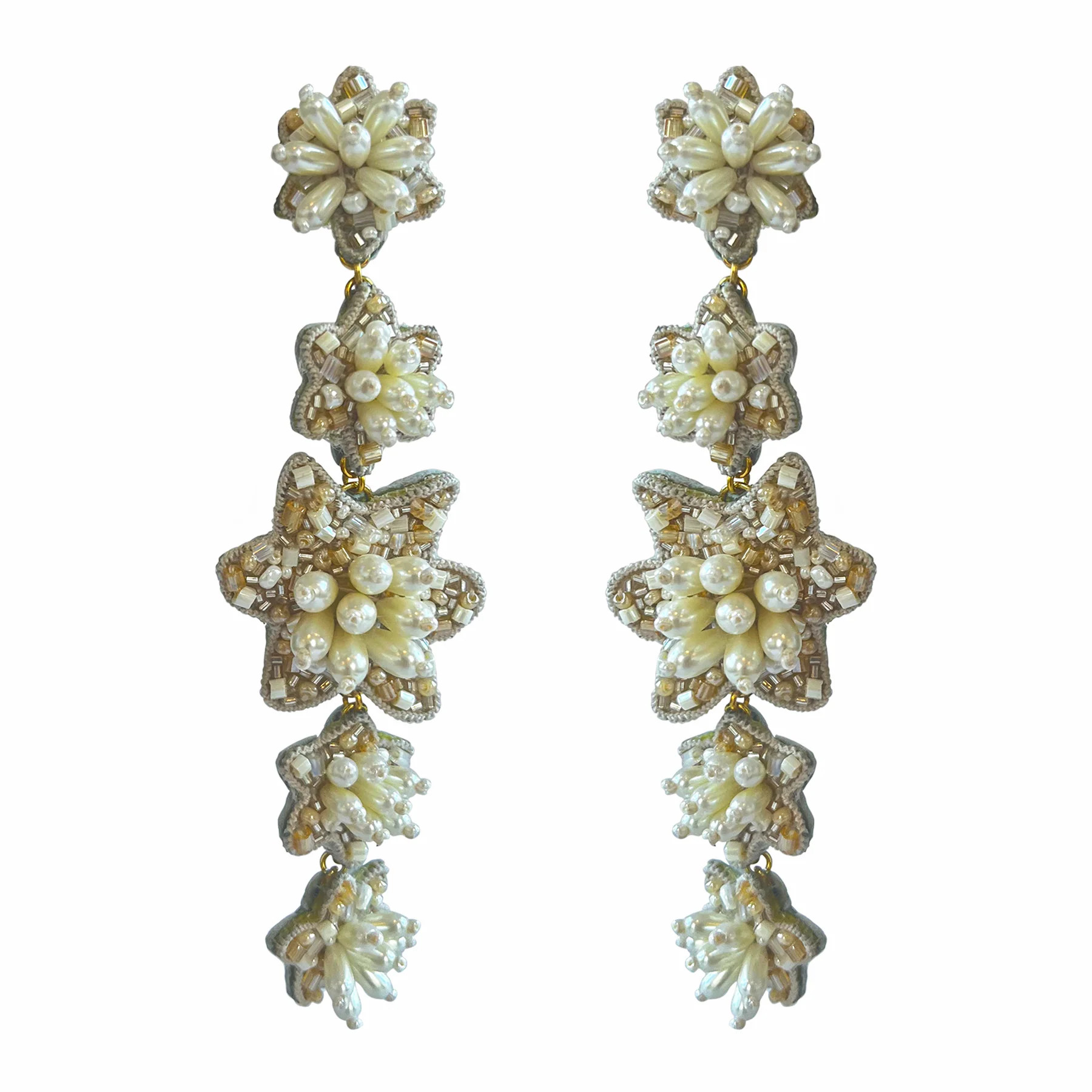 Camellia Lux Drop Earrings White | Mignonne Gavigan