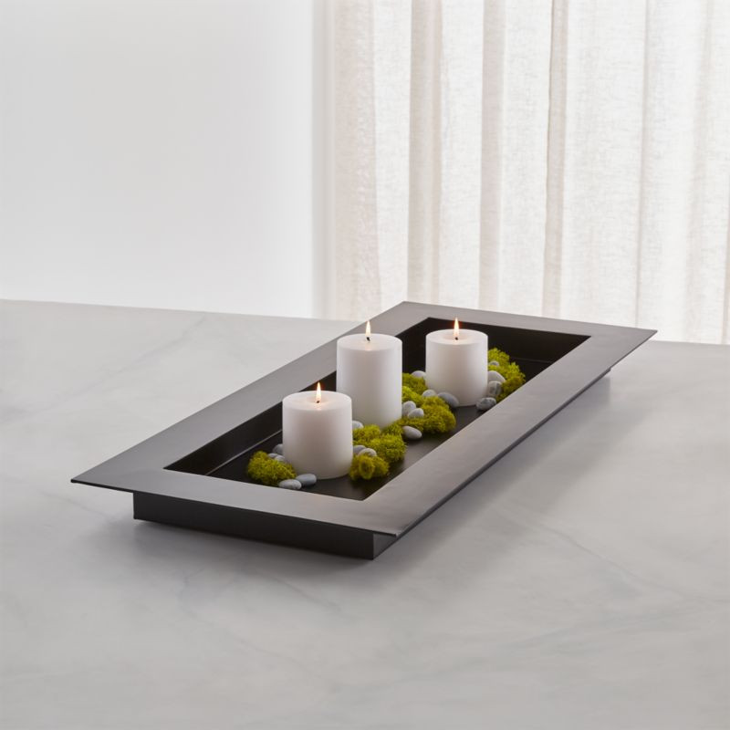 Reflection 32" Black Metal Centerpiece + Reviews | Crate & Barrel | Crate & Barrel