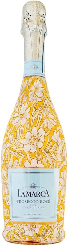 Beau Bottles Grandmillenial Gold Flower Custom Wine Label Wrap for La Marca 750ml Champagne Bottl... | Amazon (US)