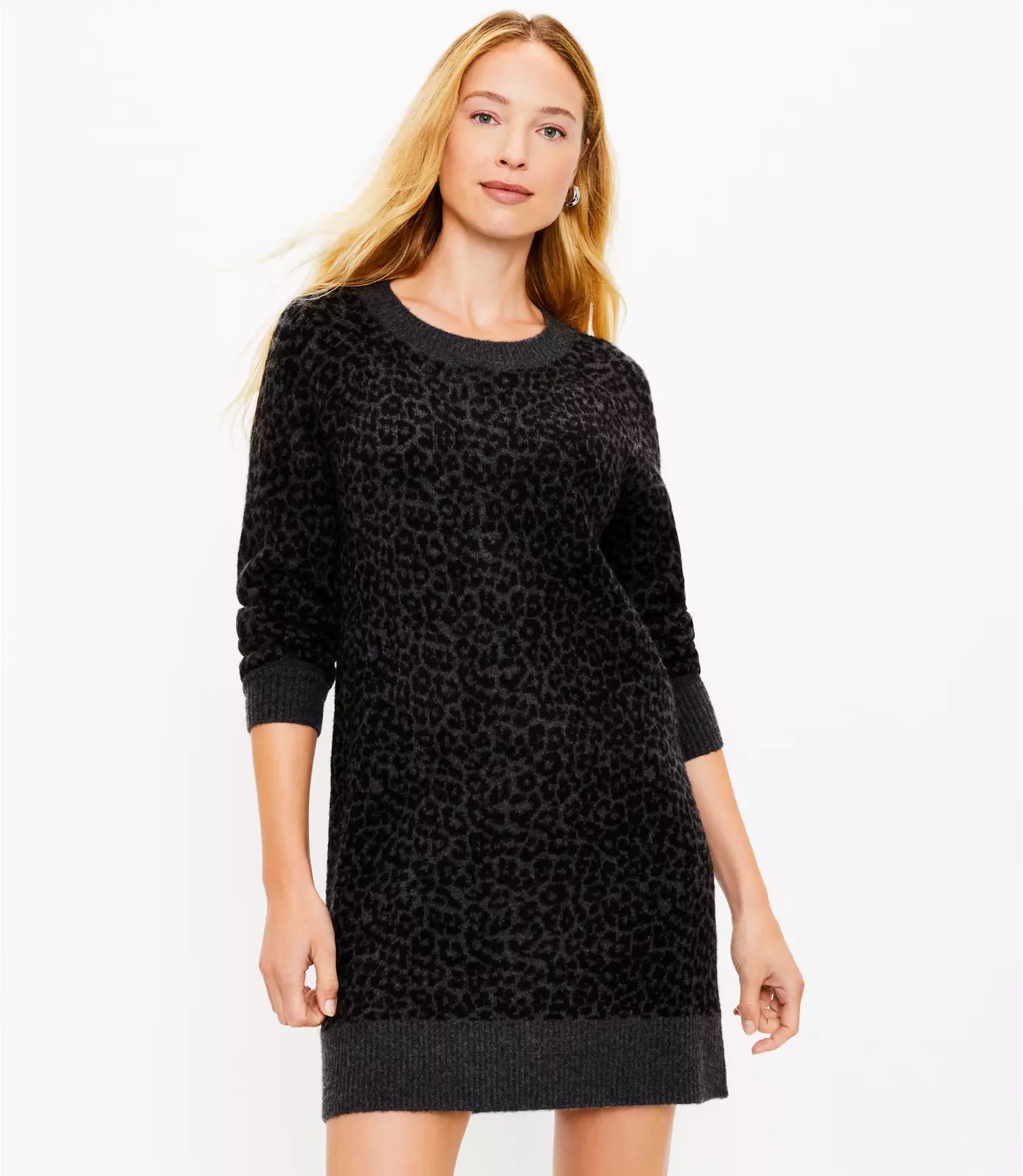 Leopard Print Sweater Dress | LOFT