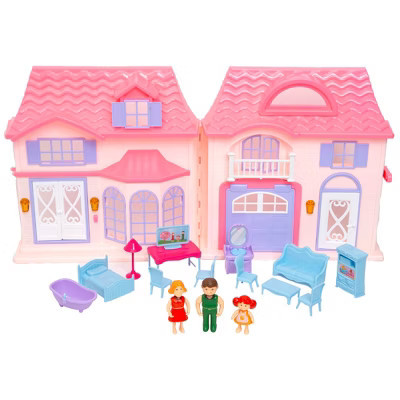 Boley: Doll House - Pink & Purple - 16pc Playset - Kids 3+ | Target