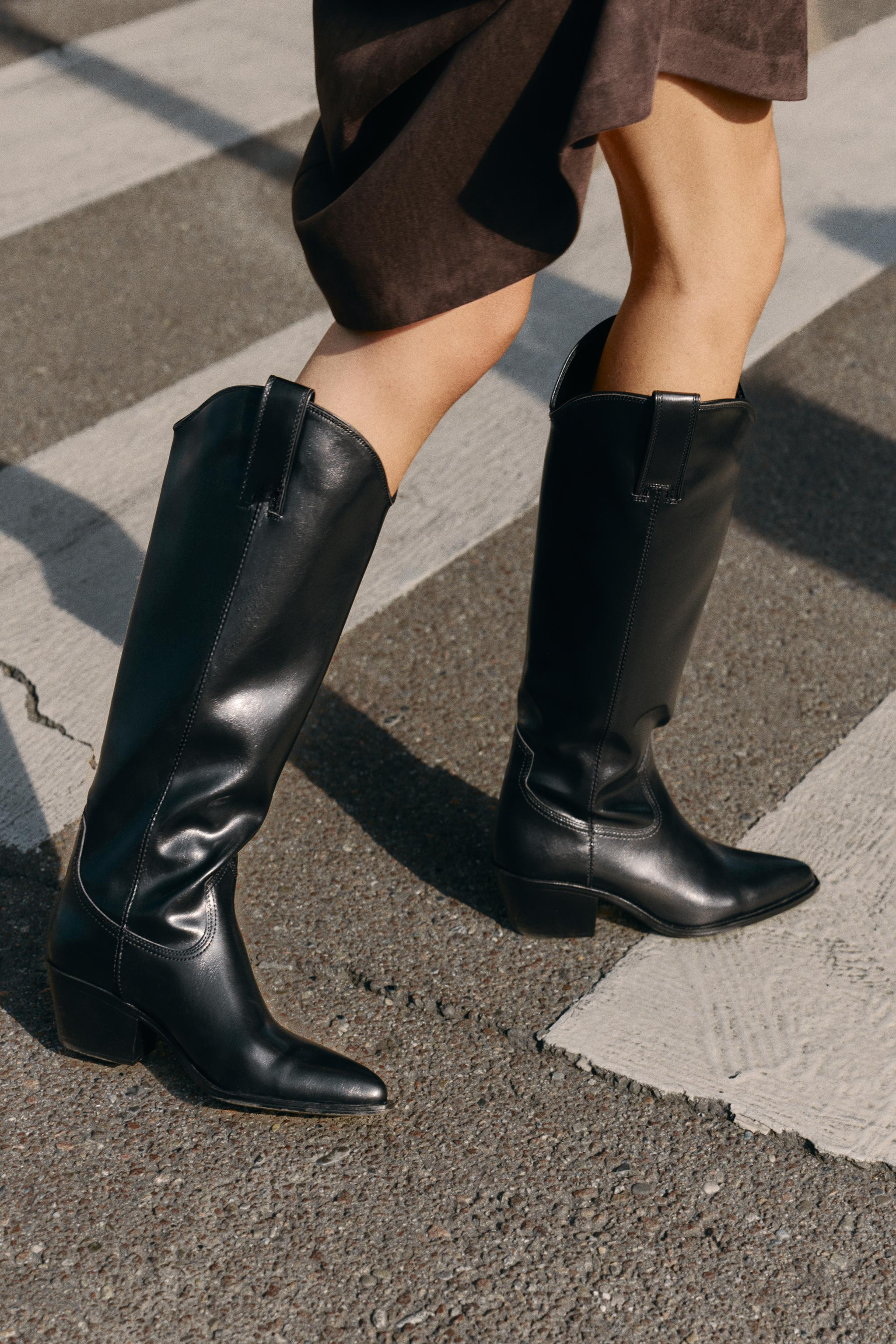 COWBOY KNEE HIGH BOOTS | Zara US