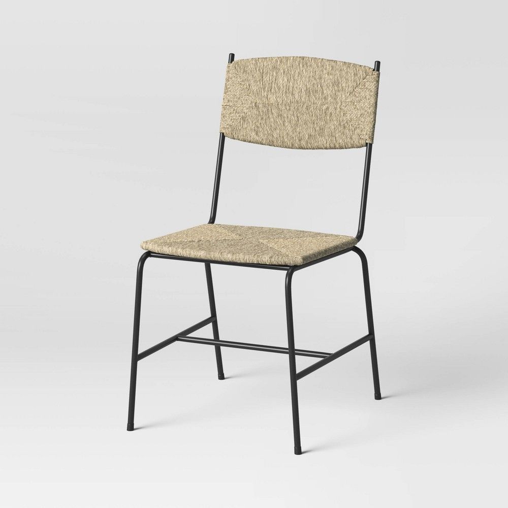 Ashburn Woven Dining Chair with Metal Legs Natural - Threshold | Target