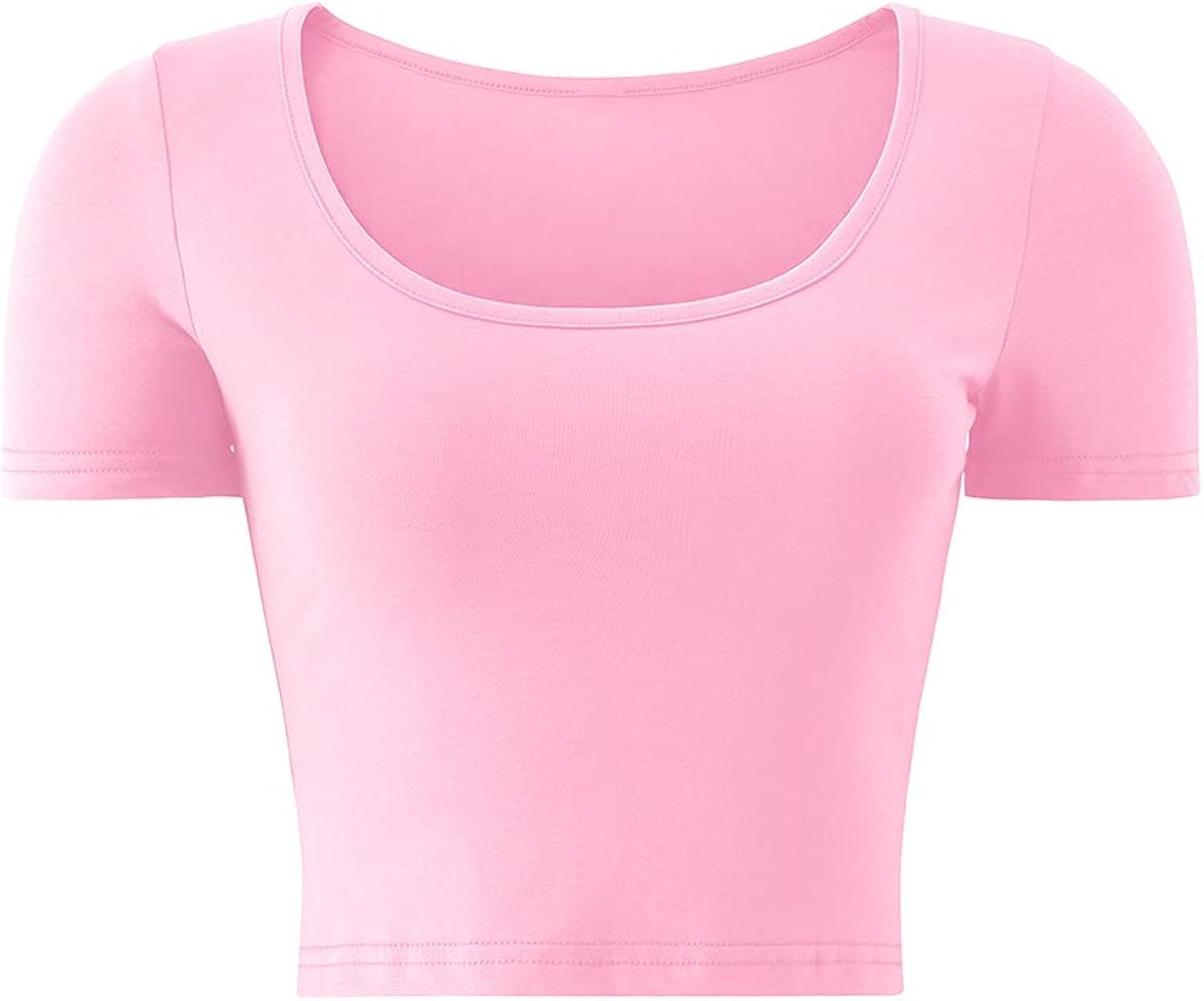 KLOTHO Lightweight Crop Tops Slim Fit Stretchy Workout Shirts for Women or Teen Girls | Amazon (US)