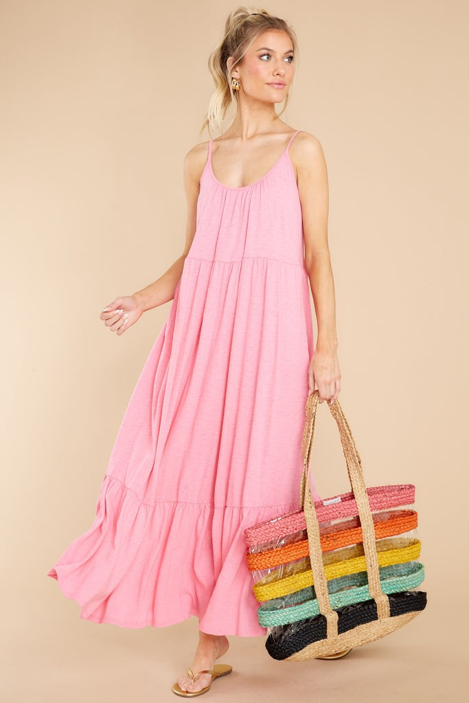 Lido Slub Flamingo Maxi Dress | Red Dress 