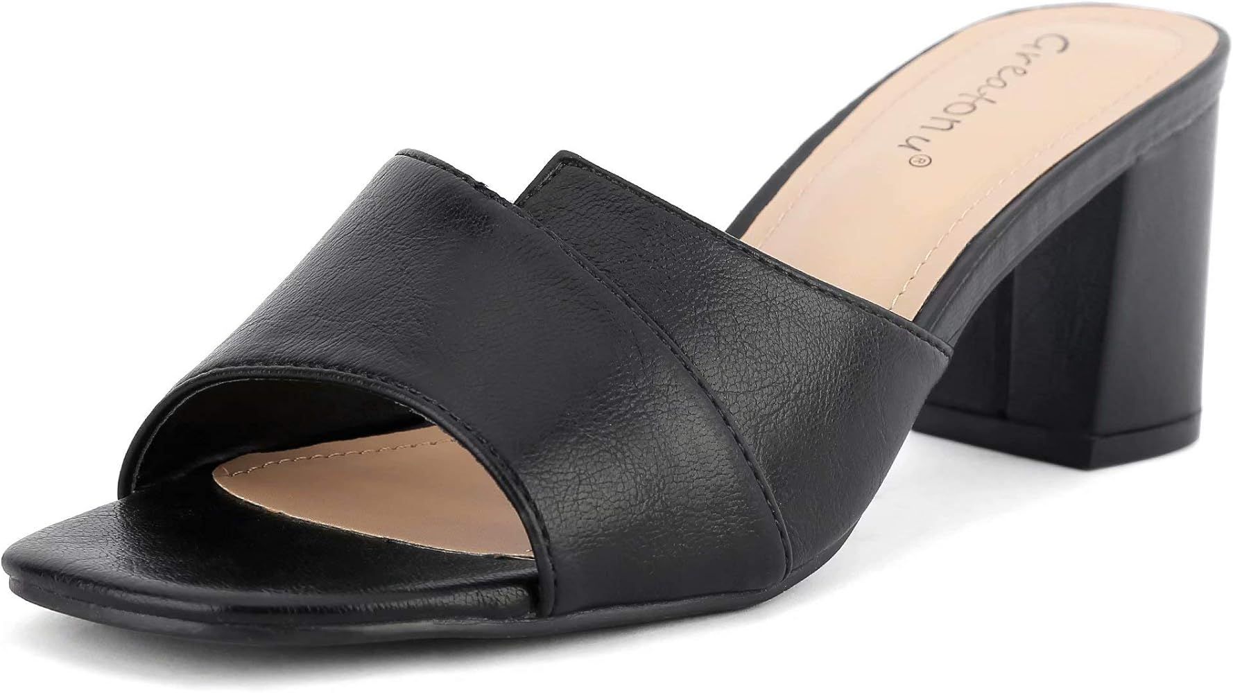 MaxMuxun Women's Open Toe Mule Chunky Block Heeled Sandals | Amazon (US)