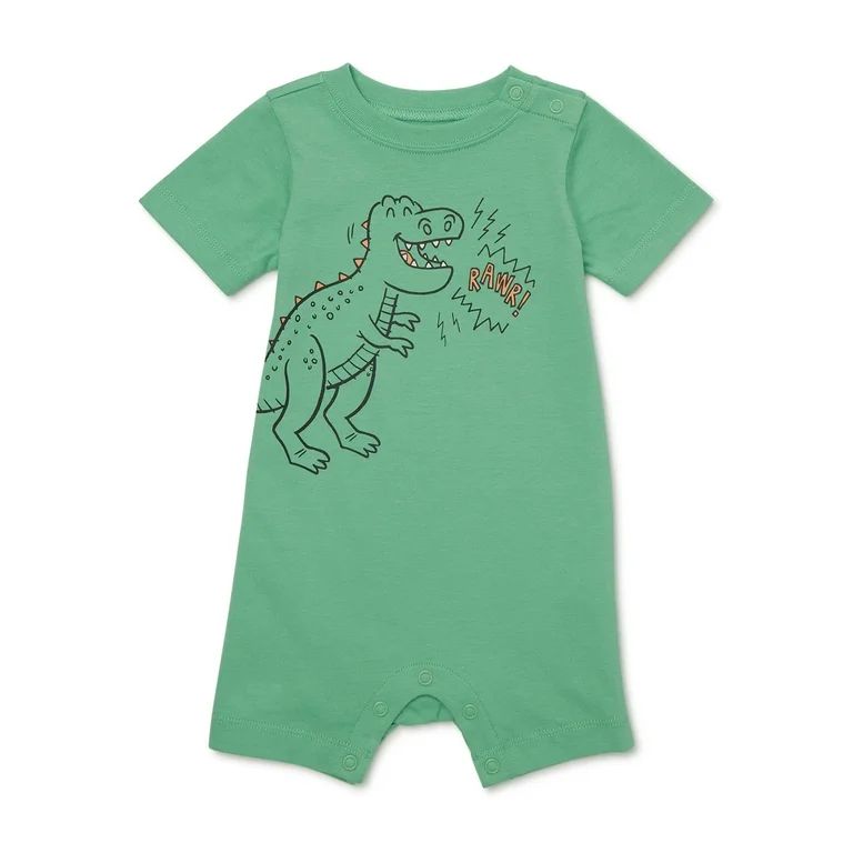 Garanimals Baby Boy Short Sleeve Graphic Romper, Sizes 0-24 Months | Walmart (US)