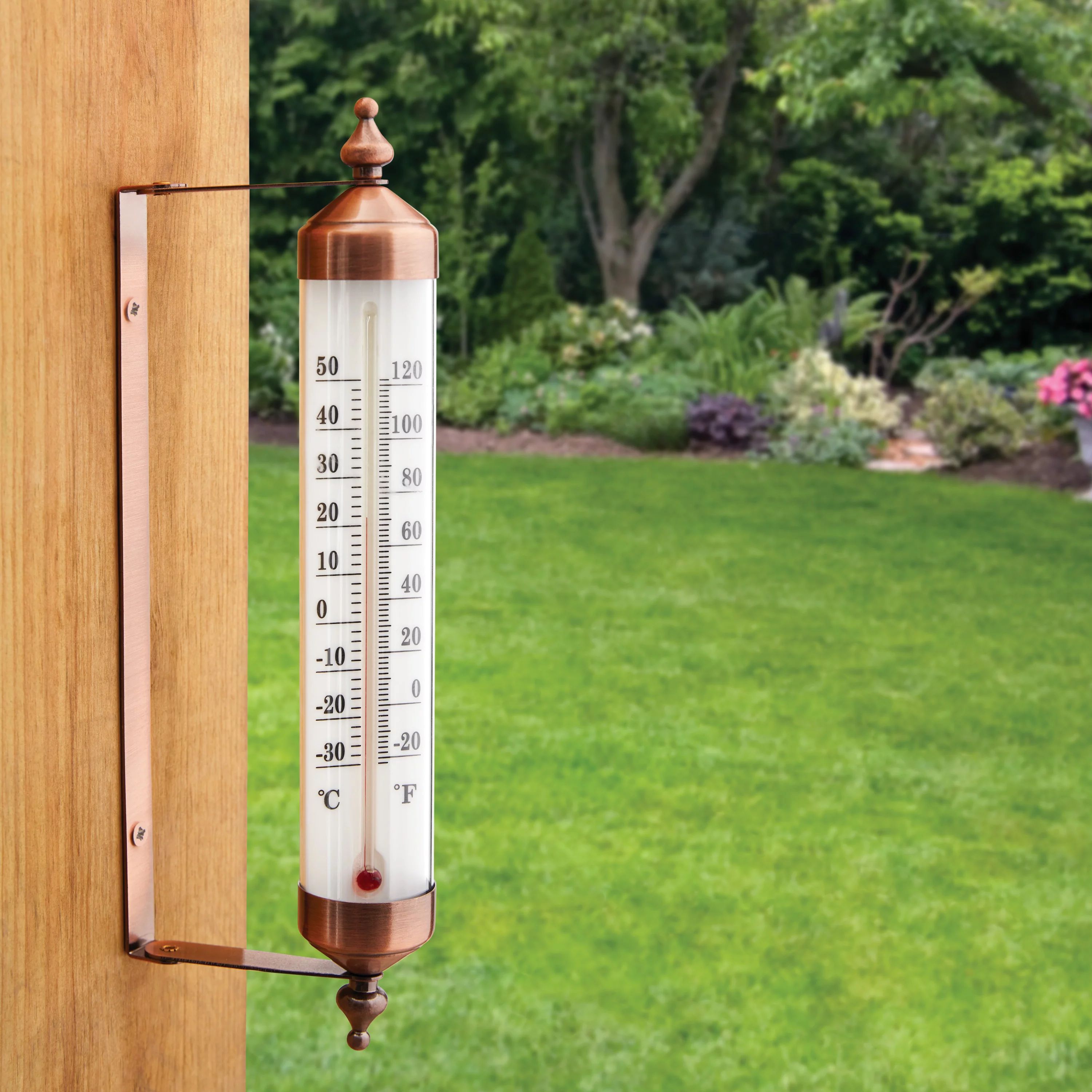 Mainstays Outdoor Bronze Wall Mounted Thermometer - Walmart.com | Walmart (US)