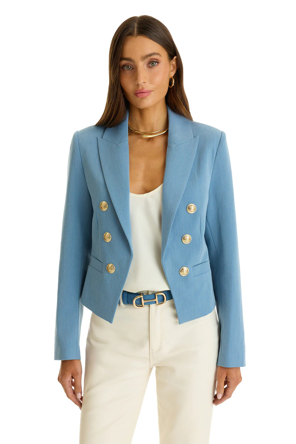 Gabrielle Double Breasted Blazer - Serene Blue | The Noli Shop