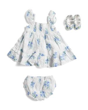Newborn Girls Bow Back Floral Print Dress | TJ Maxx