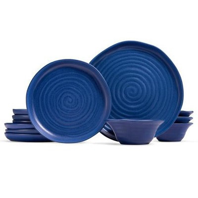 Ceramic Dinnerware Set, 12 Piece, Service for 4, Navy Blue | Target