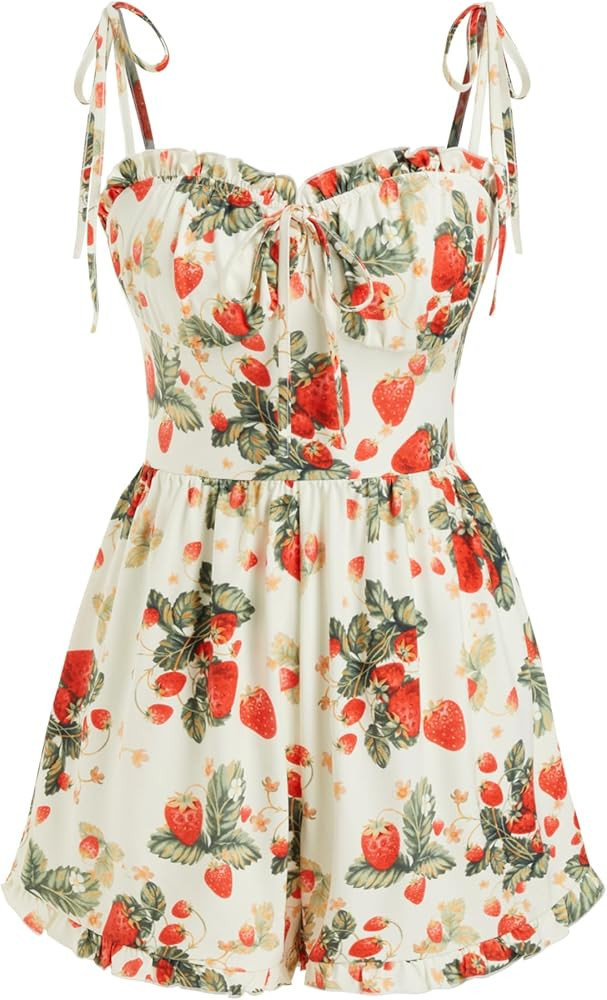 CIDER Short Rompers For Women Date Night Floral Spaghetti Strap Sleeveles Cute Jumpsuits Summer B... | Amazon (US)