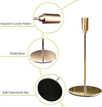 FLARDOR Gold Candle Holders Set 3, Decorative Candlestick Holder for Formal Events, Gifts for Fri... | Amazon (US)