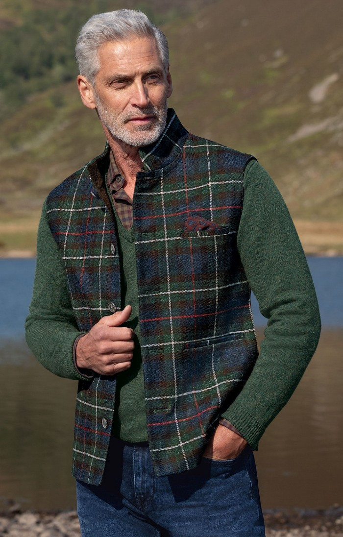 Men's Tweed Estate Gilet Ancient Highland | The House of Bruar