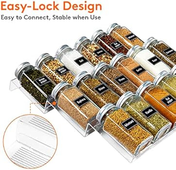 Lifewit Spice Drawer Organizer Spice Rack Seasoning Jars Storage Tray Adjustable Expandable for K... | Amazon (US)