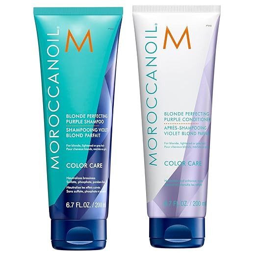 Moroccanoil Blonde Perfecting Purple Shampoo And Conditioner Bundle | Amazon (US)