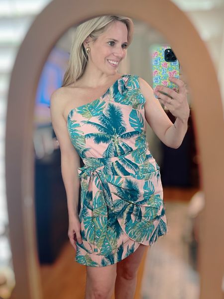 Tropical print one shoulder wrap dress, vacation dress 

#LTKFindsUnder100 #LTKFindsUnder50 #LTKOver40