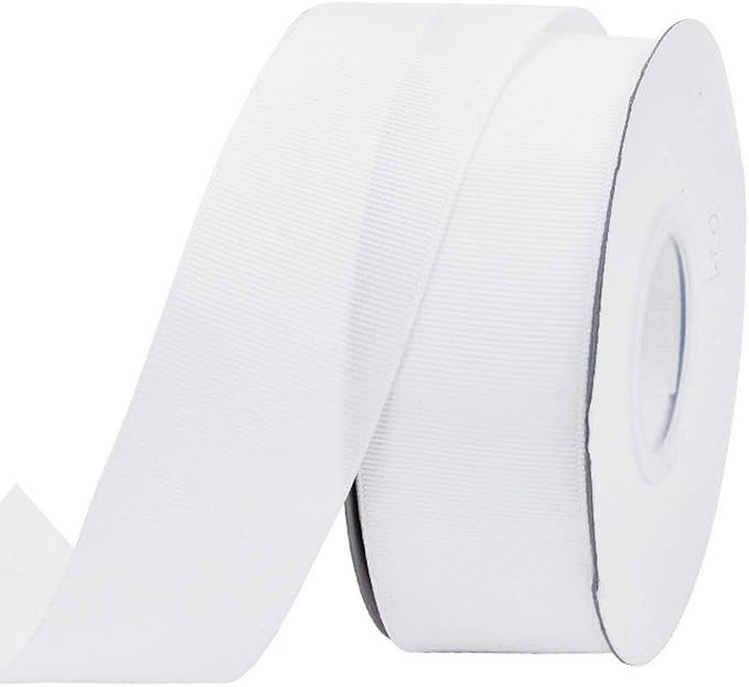 1 1/2 inch White Grosgrain Ribbon 25 Yards Per Roll for Gift Wrapping Crafts Bow Maker Wreaths Ha... | Amazon (US)