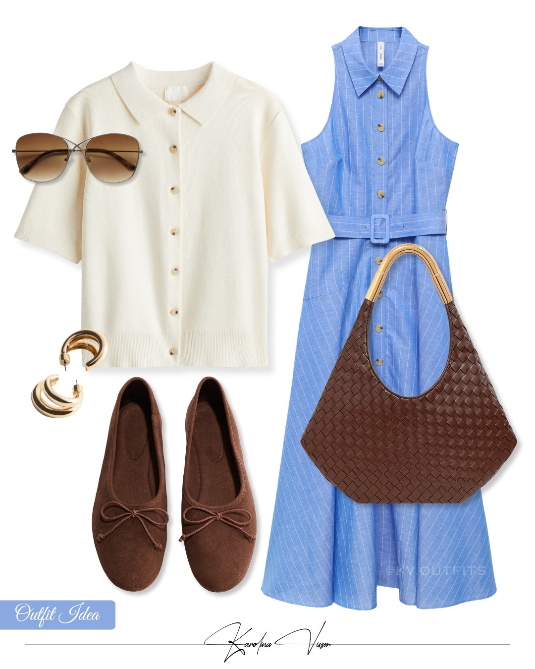 Blue Striped Dress & Brown Details 💙🤎

Tags: short sleeve cardigan h&m blue striped collar dress mango brown suede ballet pumps brown sunglasses &otherstories gold hoop earrings woven metal handle bag jw pei summer outfit classic fashion timeless style office look workwear


#LTKstyletip #LTKsummer #LTKworkwear