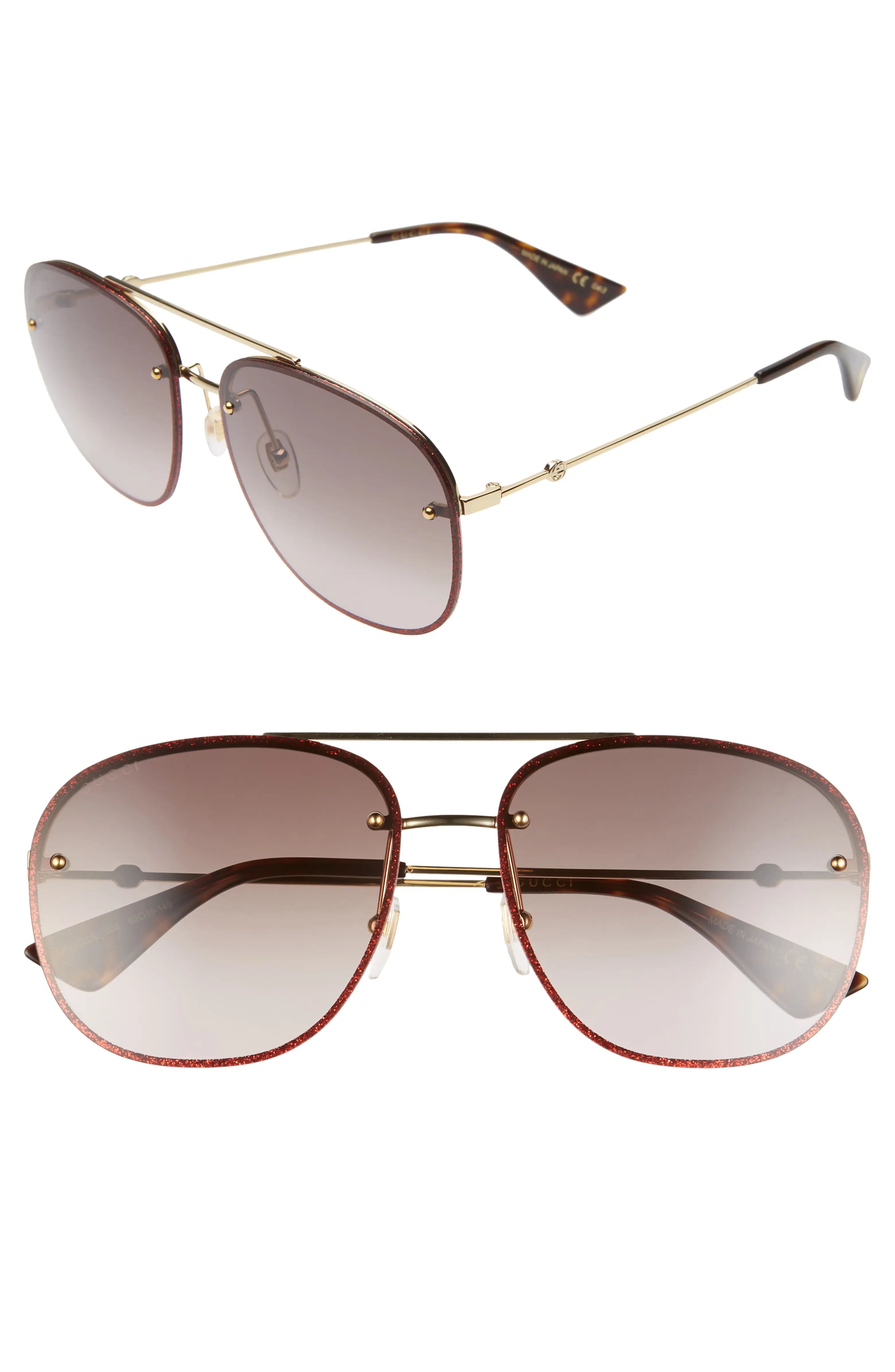 62mm Oversize Aviator Sunglasses | Nordstrom