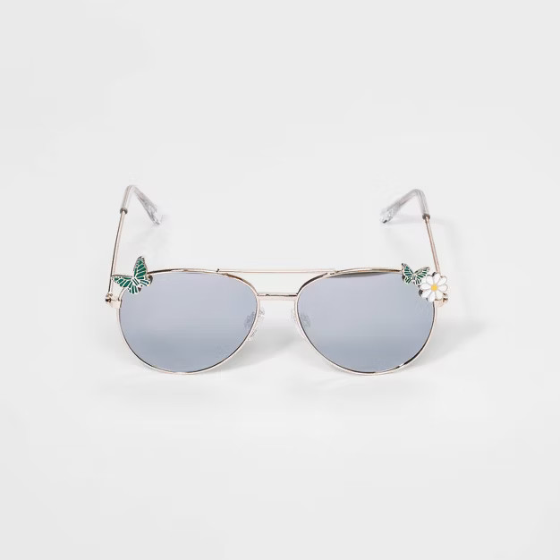 Kids' Butterfly Metal Aviator Sunglasses - Cat & Jack™ Gold | Target