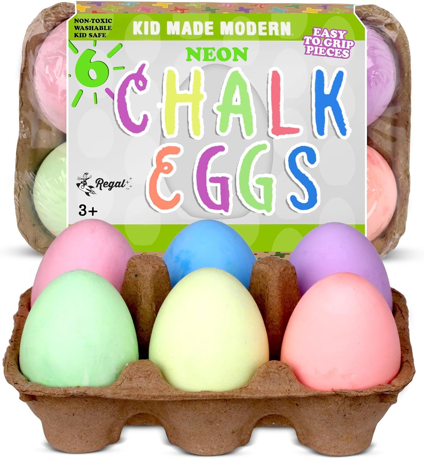 Kid Made Modern Sidewalk Chalk Set for Kids - Washable, Neon Colored Egg Chalk for Outdoor Play a... | Amazon (US)