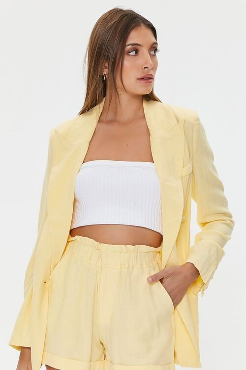 Linen-Blend Double-Breasted Blazer | Forever 21 | Forever 21 (US)