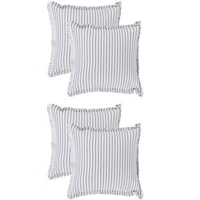 REGALWOVEN 4 Pcs Striped Boho Throw Pillow Cover with Tassels Fringe for Home Decoration Grey 18" x 18"/20" x 20" | Target