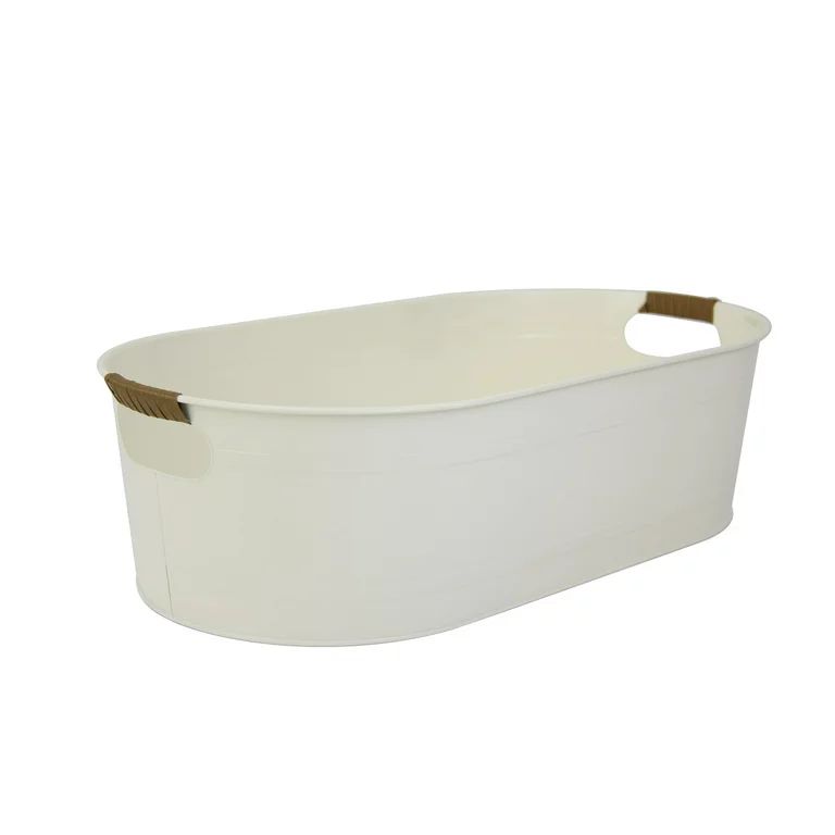 Better Homes & Gardens White Medium Galvanized Oval Tub, 20.27 IN L x 11.22 IN W | Walmart (US)