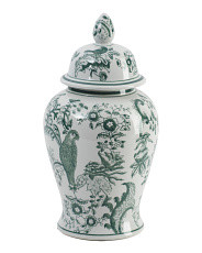 18in Jasper Chinoiserie Ceramic Jar With Lid | TJ Maxx