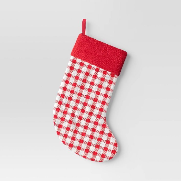 Plaid Holiday Stocking Red - Threshold™ | Target