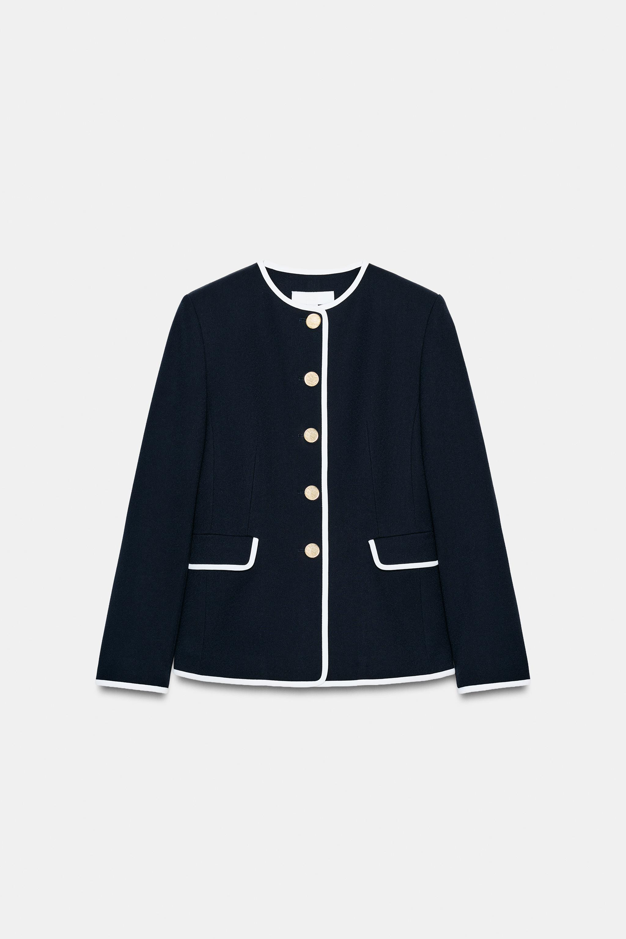 CONTRAST TRIM BLAZER | Zara UK
