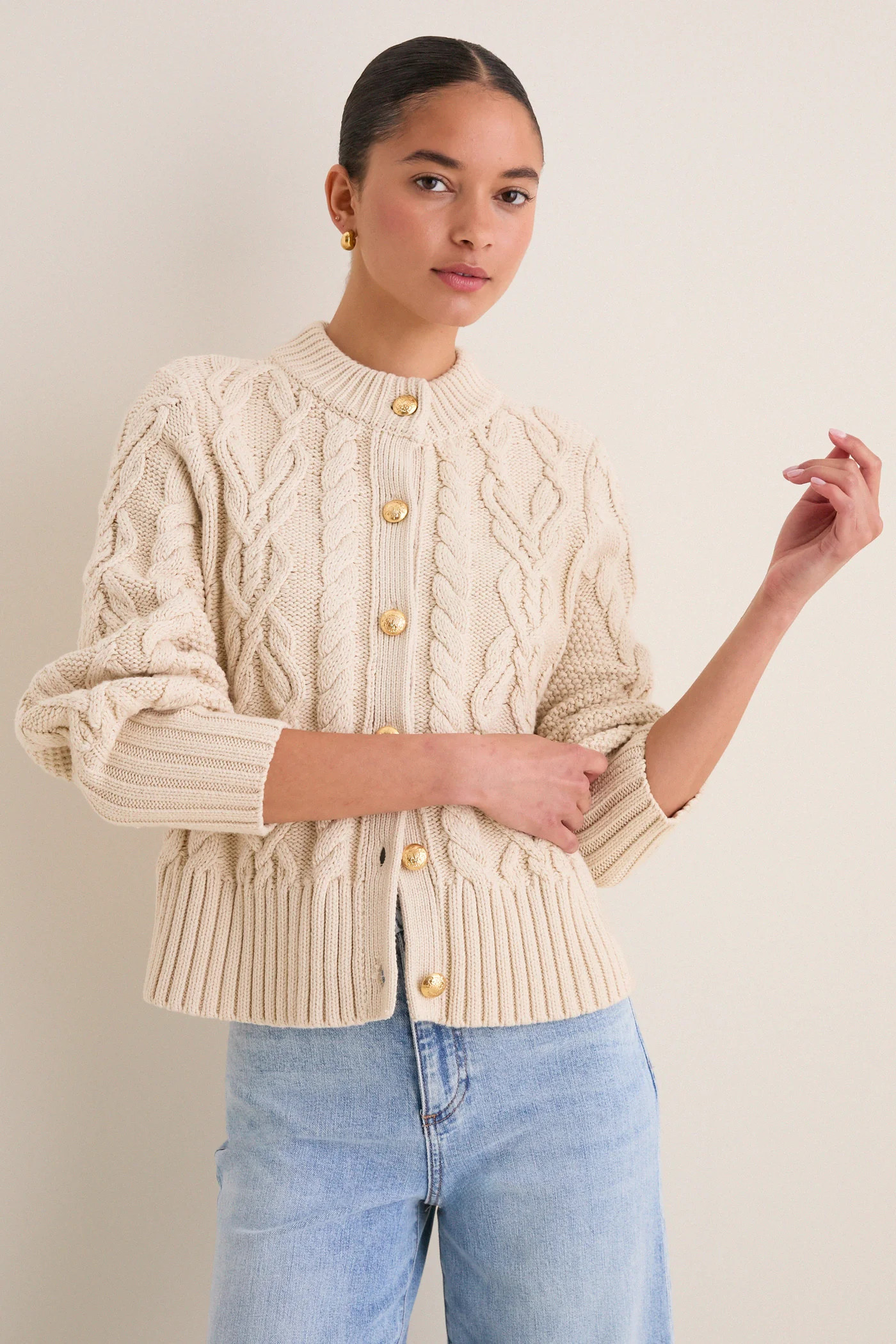 Sandstone Cotton Colette Cardigan | Tuckernuck (US)