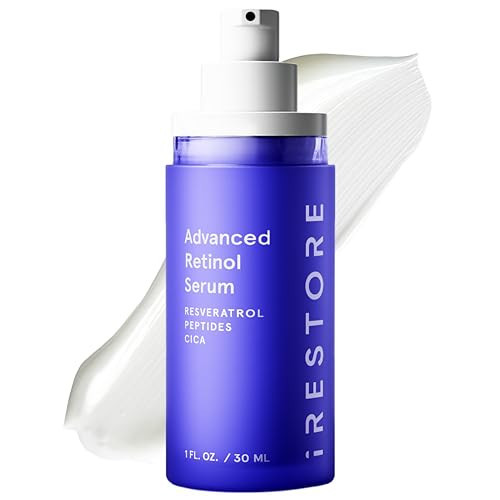iRestore Retinol Serum for Face - 1% Retinol with Peptides & Hyaluronic Acid - Anti Aging Night Serum for Sensitive Skin - Fragrance Free, Reduces Fine Lines, Wrinkles (Pack of 1) | Amazon (US)