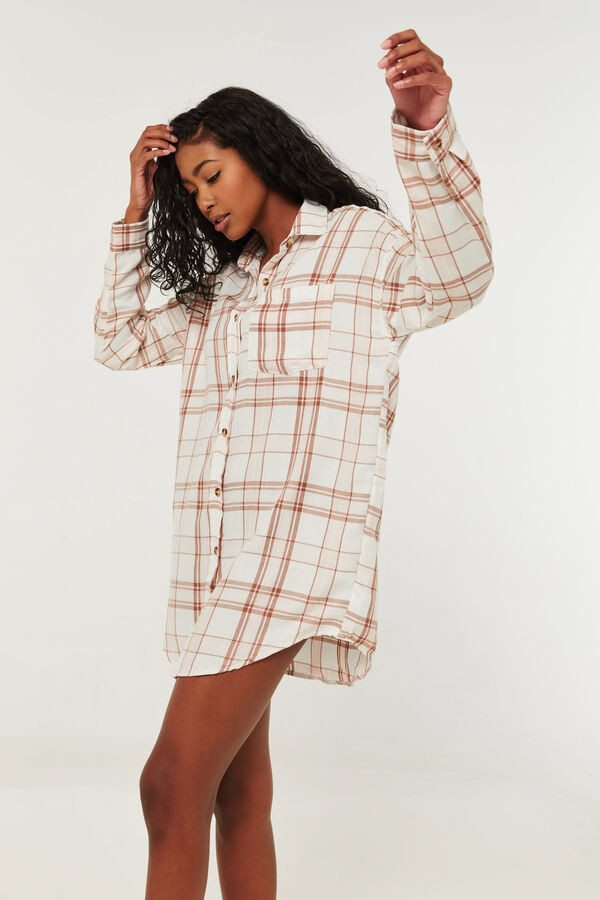 Super Soft Plaid Flannel Nightshirt | Ardene