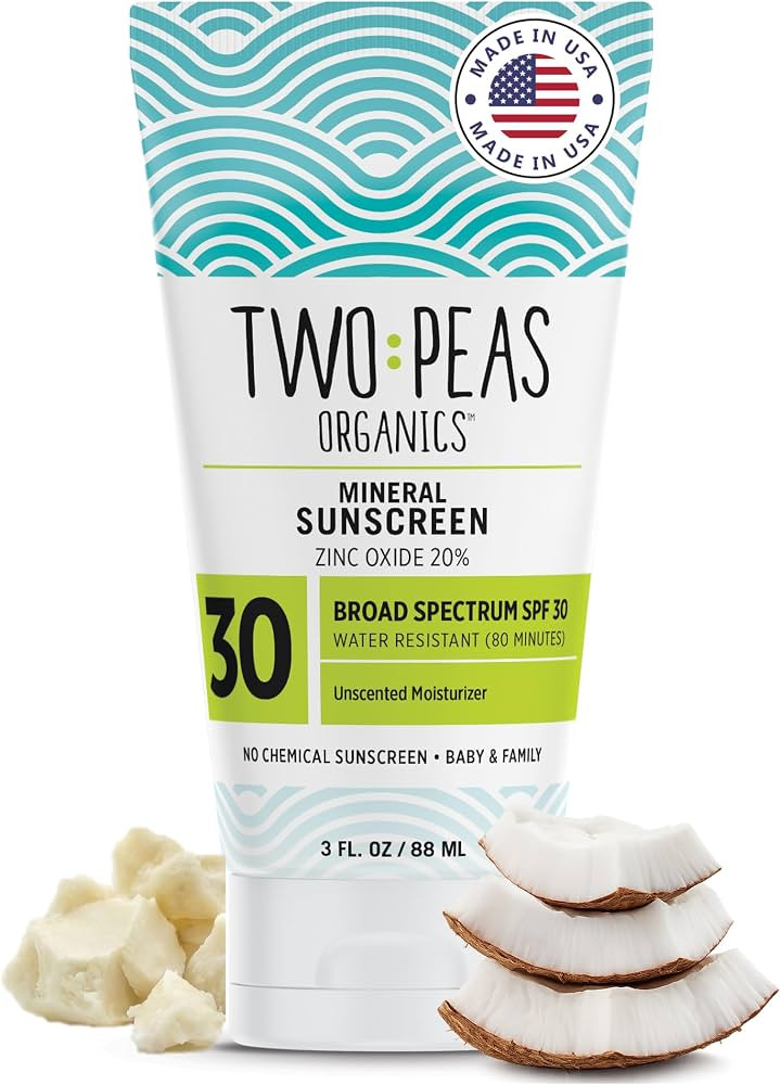 Two Peas Organics Mineral Sunscreen SPF 30 Lotion, Non-Nano Zinc, Reef Safe, Baby & Family Sensit... | Amazon (US)