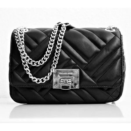 Michael Kors Vivianne Quilted Leather Medium Shoulder Flap Bag in Black | Walmart (US)