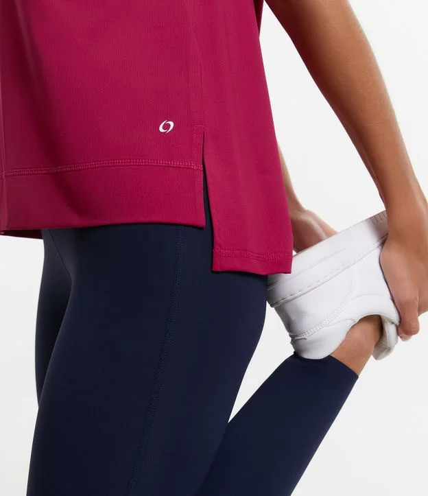 Camiseta Esportiva com Barra mais Longa na Parte Traseira Rosa Escuro | Renner (BR)